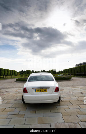 Rolls-Royce Ghost stands in front of the Goodwood car factory on August 11, 2016 in Westhampnett, United Kingdom. Stock Photo