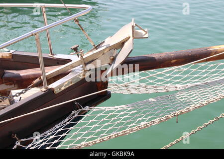 Detailed view of a yacht anchor Stock Photo