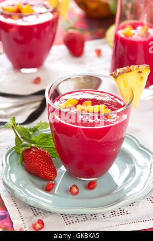 juice strawberry pomegranate Stock Photo
