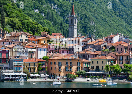 Varenna village and harbour on Lake Como, Lombardy, Italy. Stock Photo