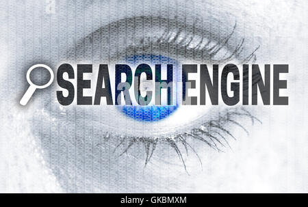 search engine eye looks at viewer concept. Stock Photo