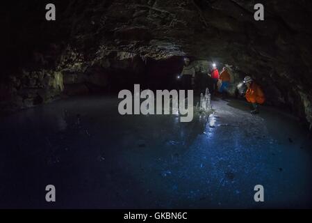 Lofthellir Lava Ice Cave Expedition - May 2016 | usage worldwide Stock Photo