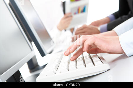 hand hands keyboard Stock Photo