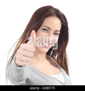 ok teen up Stock Photo