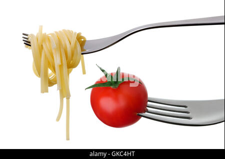 isolated spaghetti pasta Stock Photo