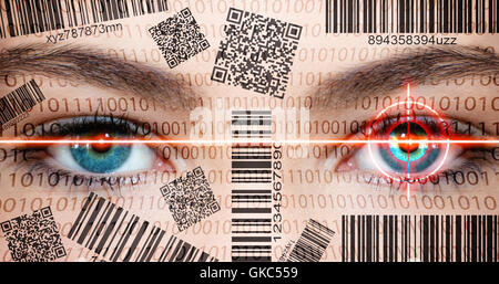 privacy - barcode facebook Stock Photo