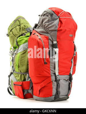 travel tourism backpack Stock Photo