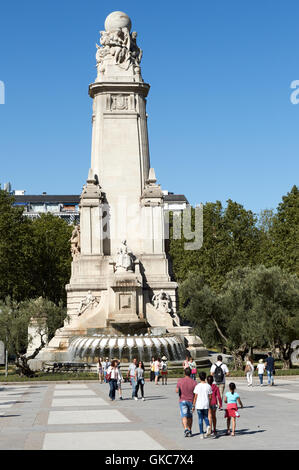 Monument in Plaza De Espana, Madrid, Spain Stock Photo