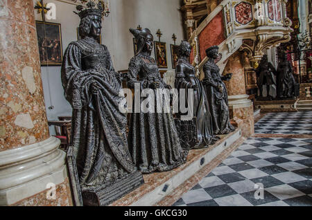 female bronze statues court church Innsbruck Stock Photo