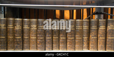 Parts of CHARLES DICKEN´S works on antiquarian at Camden Market Stock Photo