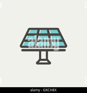 Solar Panel thin line icon Stock Vector