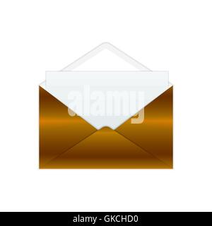bronze envelope and paper Stock Vector