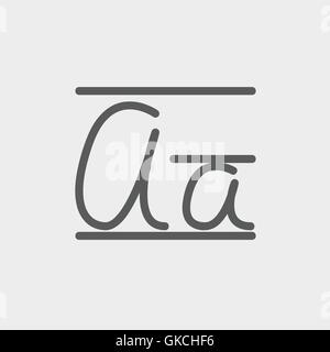 Cursive letter a thin line icon Stock Vector