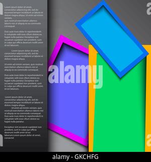 abstract Rounded rectange text boxes with colorful background design Stock Vector