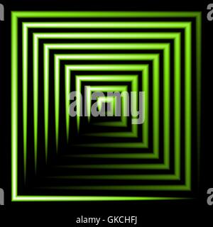 green neon square vector background Stock Vector