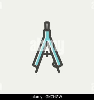 Compasses thin line icon Stock Vector