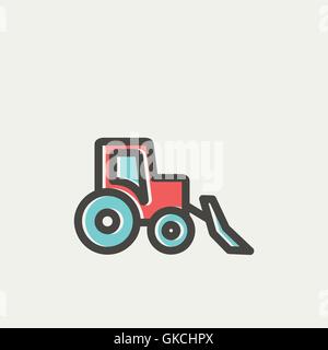 Bulldozer thin line icon Stock Vector