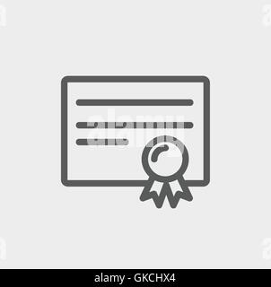 Certificate thin line icon Stock Vector