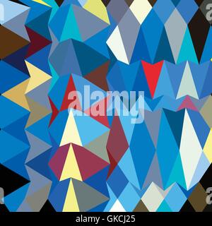 Blue Sapphire Abstract Low Polygon Background Stock Vector
