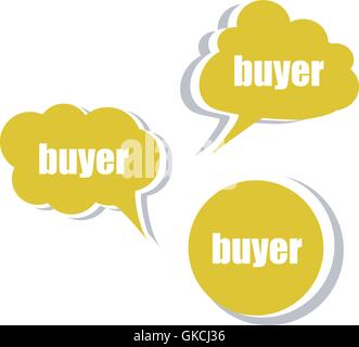 buyer word on modern banner design template. set of stickers, labels, tags, clouds vector Stock Vector