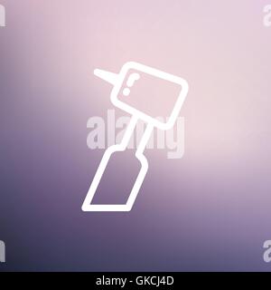 Dental drill thin line icon Stock Vector