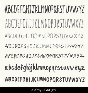 Hand-drawn Alphabets Collection Stock Vector