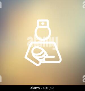 Nurse holding the baby thin line icon Stock Vector