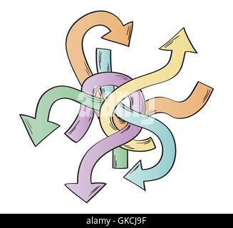 many arrows - many ways Stock Vector