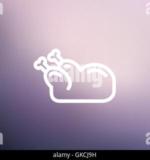 Raw chicken thin line icon Stock Vector