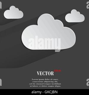 Cloud download application web icon, flat design Stock Vector