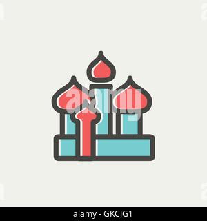 Saint basil cathedral thin line icon Stock Vector
