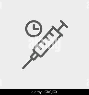 Syringe thin line icon Stock Vector