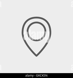 Map pointer thin line icon Stock Vector