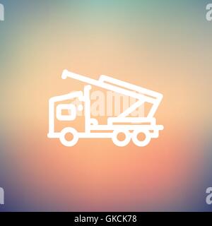 Towing truck thin line icon Stock Vector