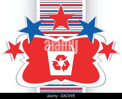 eco recycle bin icon on a white background vector Stock Vector