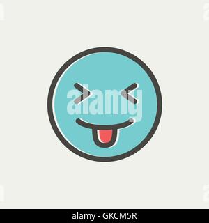 Funny thin line icon Stock Vector