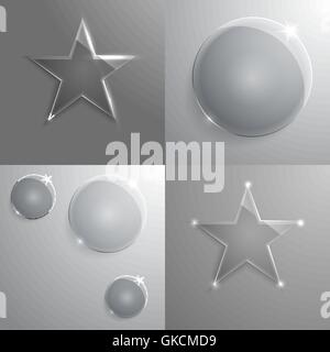 set of round glass frame with place for your text. Stock Vector