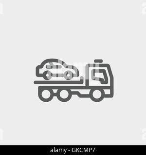 Car Towing Truck thin line icon Stock Vector