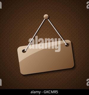 Blank hanging sign for your text on an abstract background. Stock Vector