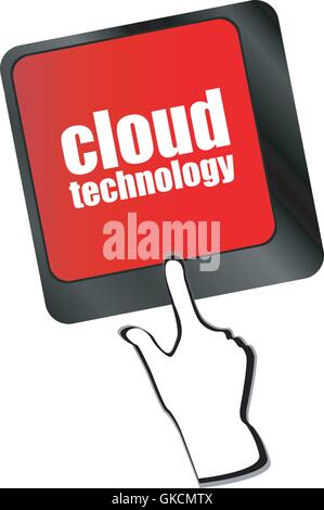 Connect to cloud concept on button of the keyboard key vector Stock Vector
