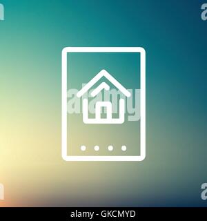 Electronic keycard thin line icon Stock Vector