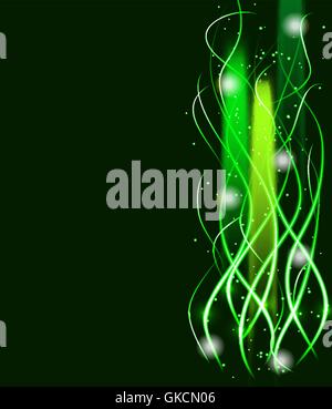 Blurry abstract green lined light effect background. Stock Vector
