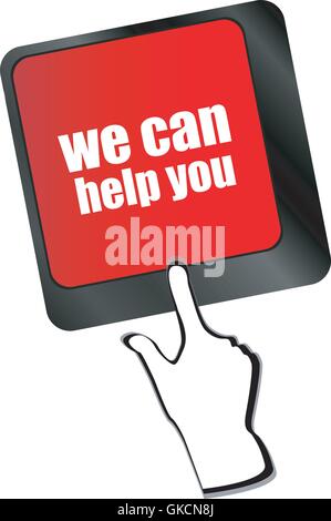 we can help you word on computer keyboard key vector Stock Vector