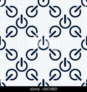 Power icon sign. Seamless pattern on abstract background. Vector Stock Vector