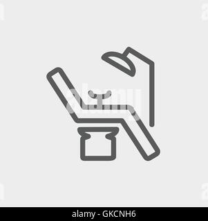 Dental chair thin line icon Stock Vector