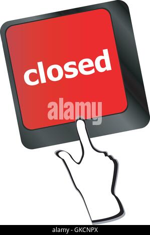 closed button on computer keyboard pc key vector Stock Vector