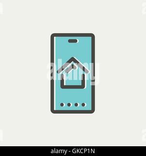 Real estate business card thin line icon Stock Vector