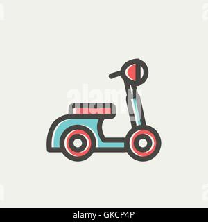 Scooter thin line icon Stock Vector