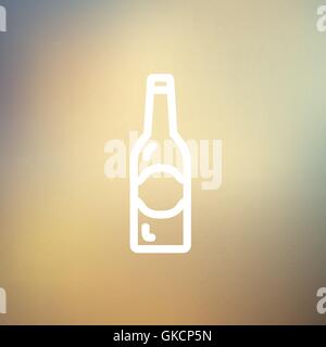 Light beer bottle thin line icon Stock Vector