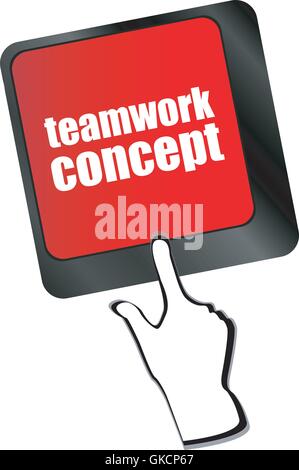 cloud icon with teamwork concept word on computer keyboard key vector Stock Vector